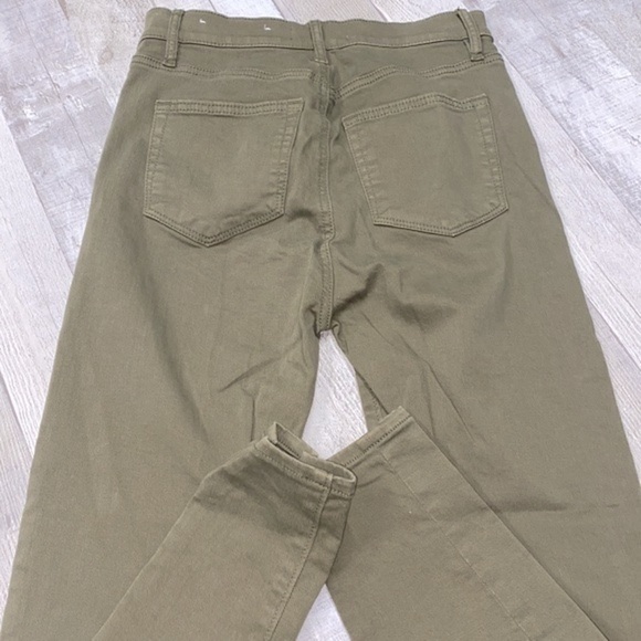 Loft high rise skinny ankle olive green jeans size 0/25 - Picture 9 of 10